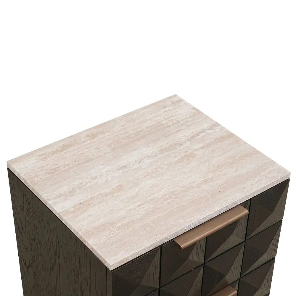 Richmond Interiors Claremont 2-Drawers Bedside in Brown - Image 4