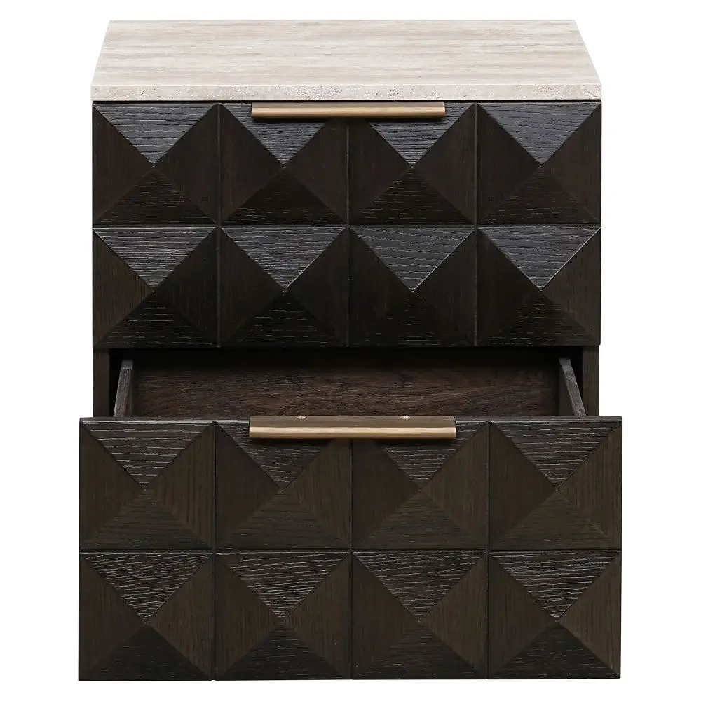 Richmond Interiors Claremont 2-Drawers Bedside in Brown - Image 6