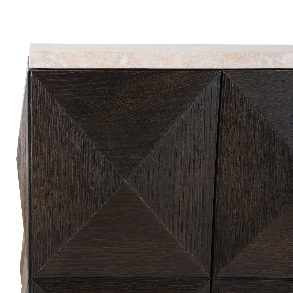 Richmond Interiors Claremont Decorative Column – Brown Oak Veneer & Stone - Image 4