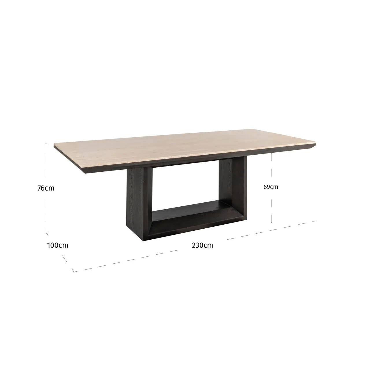 Richmond Interiors Claremont Dining Table – Brown Travertine – 230 cm - Image 7