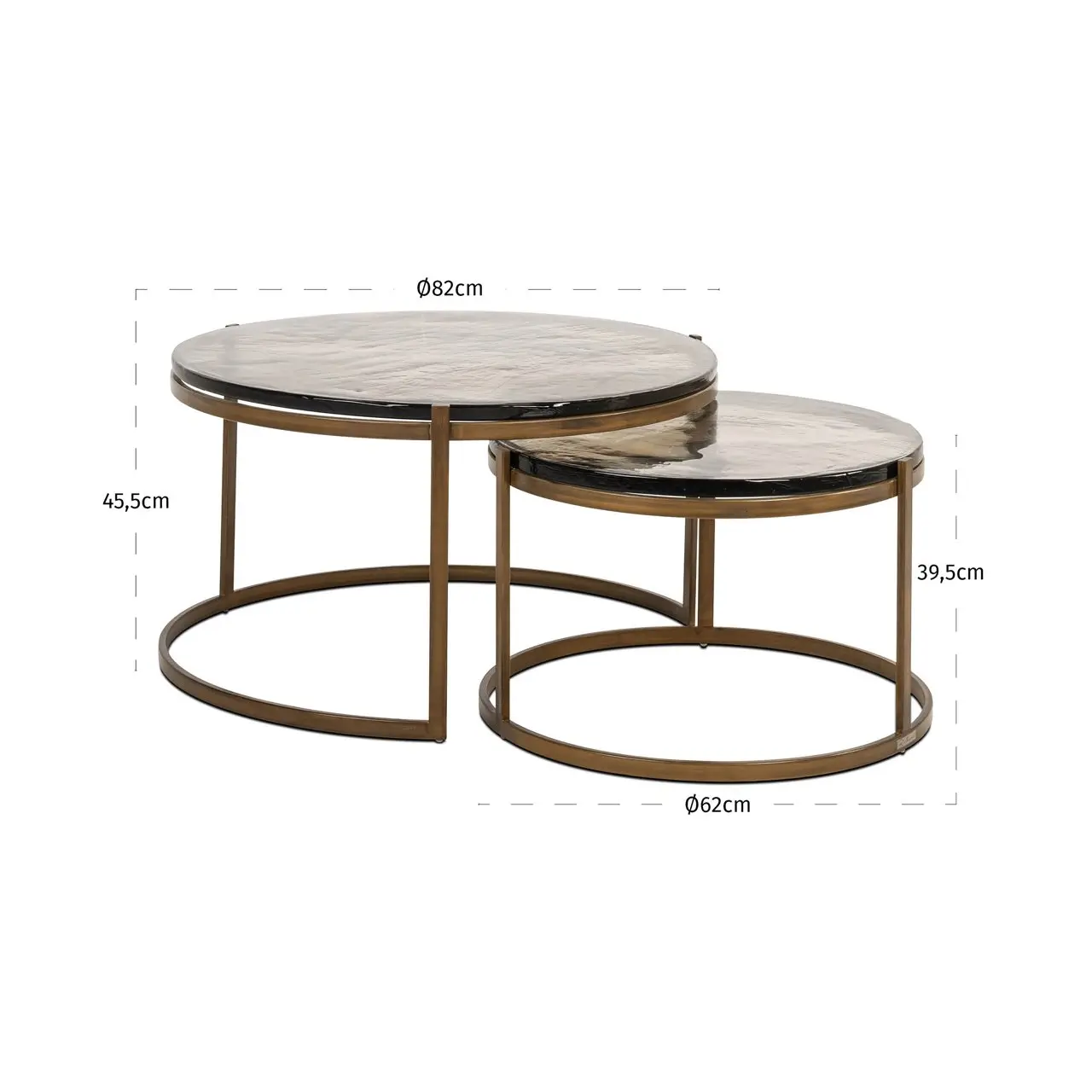 Richmond Interiors Cleo Set of 2 Coffee Table in Gold - Image 10