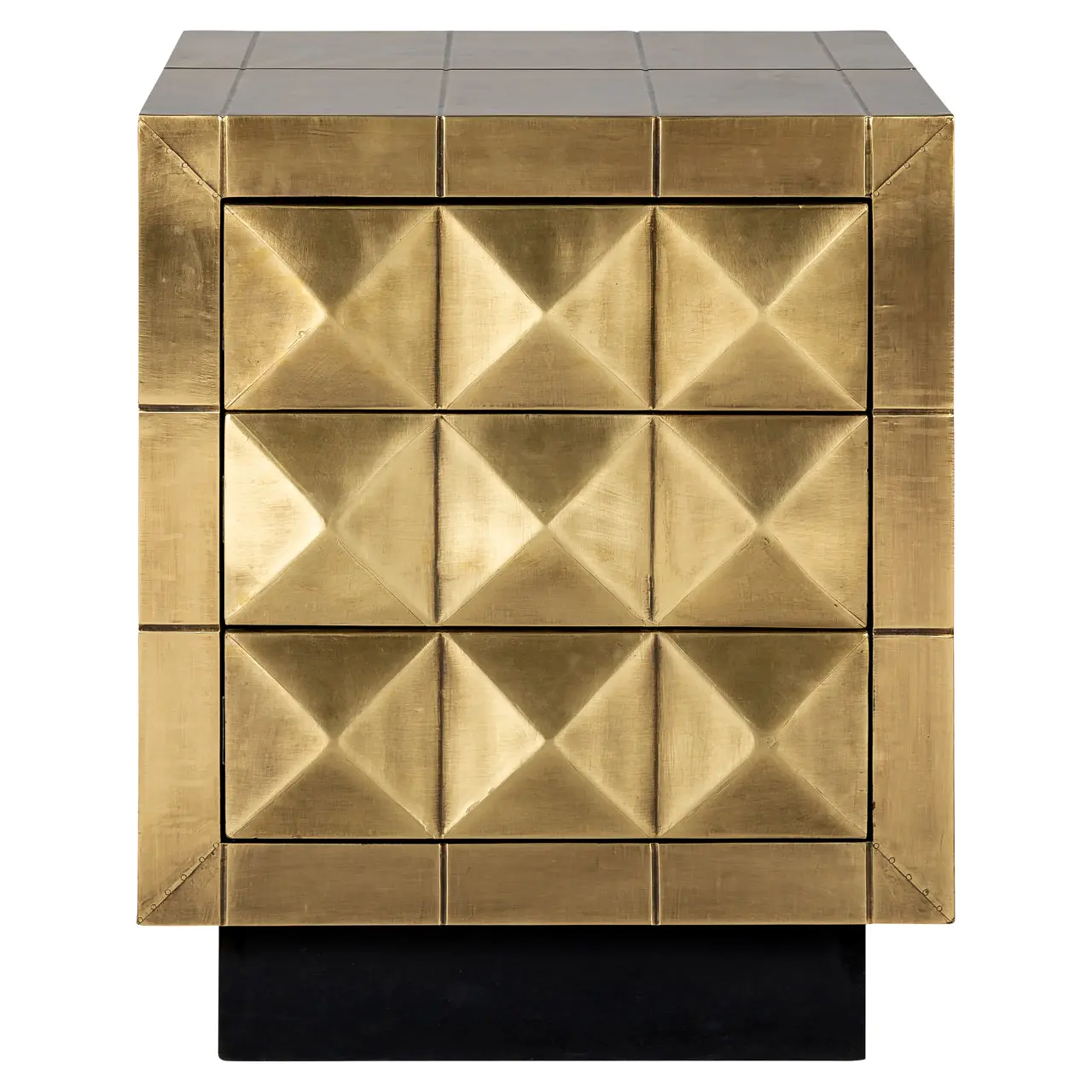 Richmond Interiors Collada 3-Drawers Cabinet in Brushed Gold - Image 3