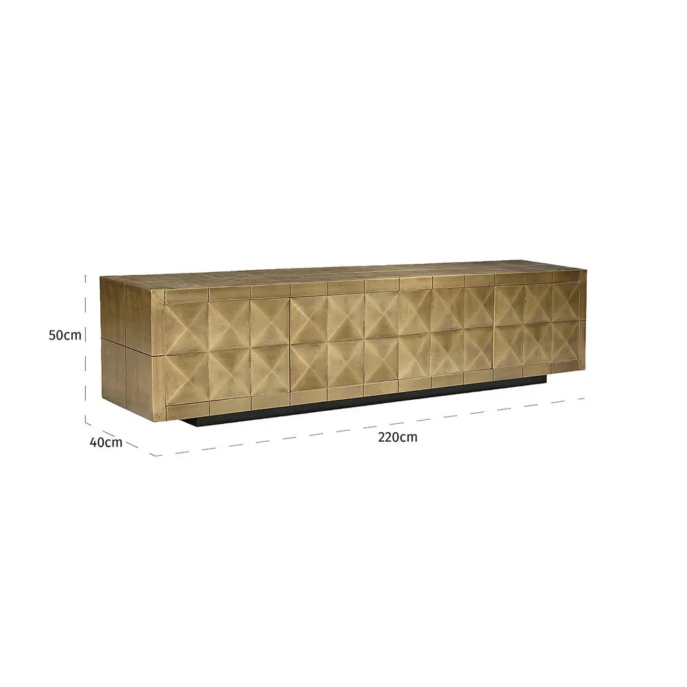 Richmond Interiors Collada 4 Doors TV Unit in Brushed Gold - Image 5