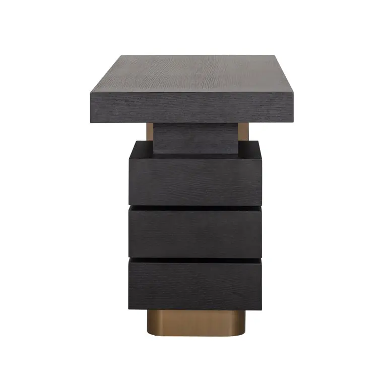 Richmond Interiors Connar 5 Drawer Desk in Charcoal - Image 6