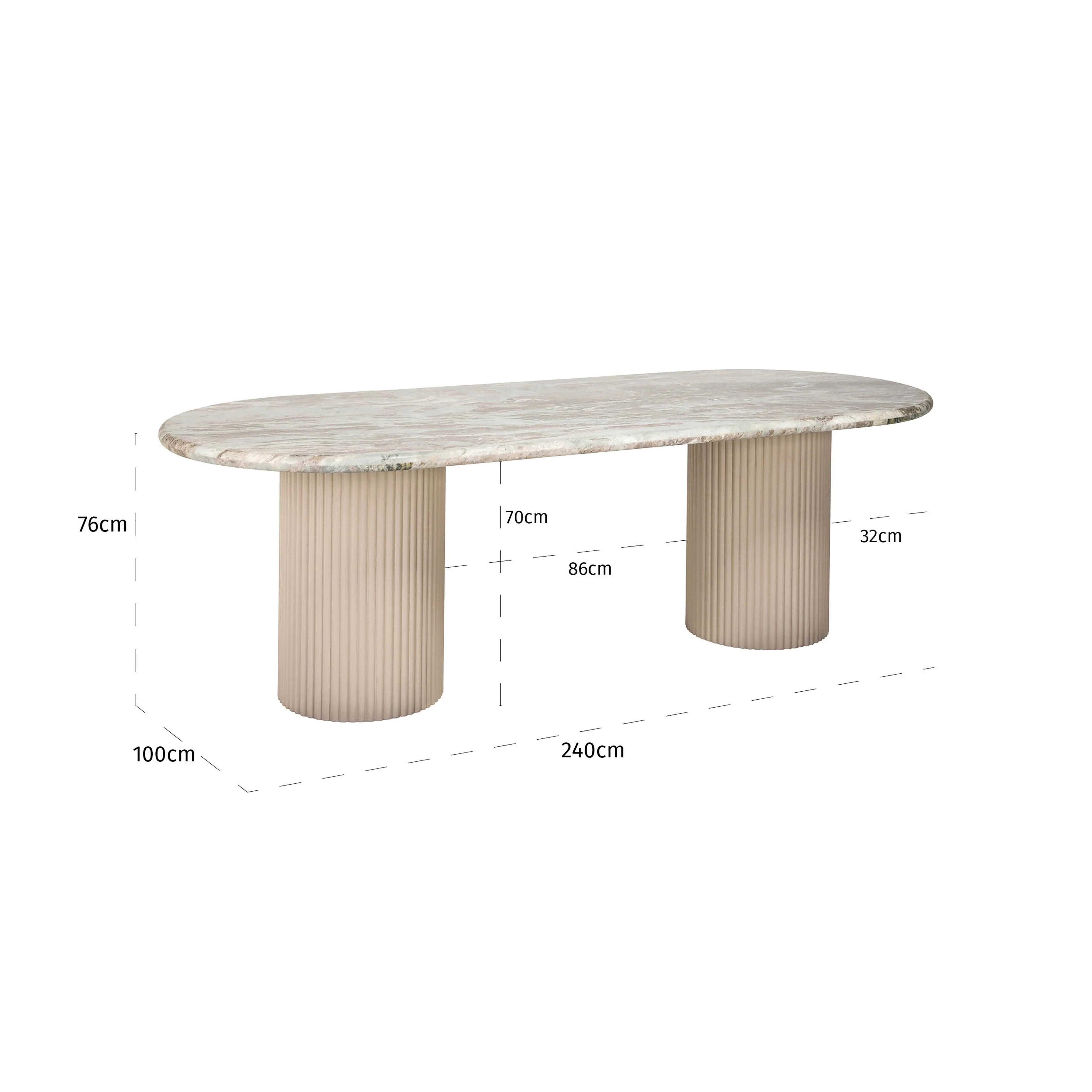 Richmond Interiors Coronel Dining Table 240 in Beige - Image 7