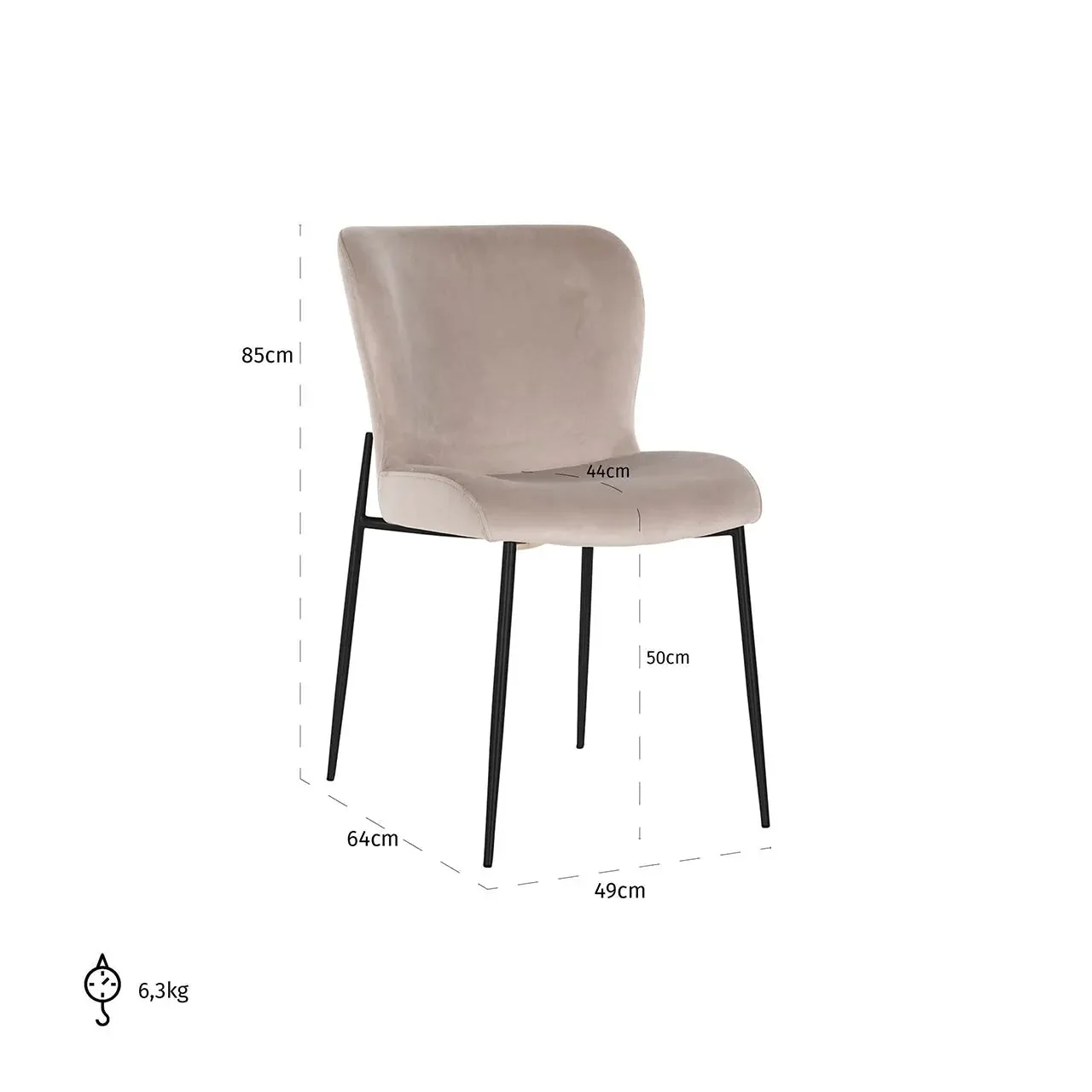 Richmond Interiors Darby Chair – Khaki Velvet - Image 5