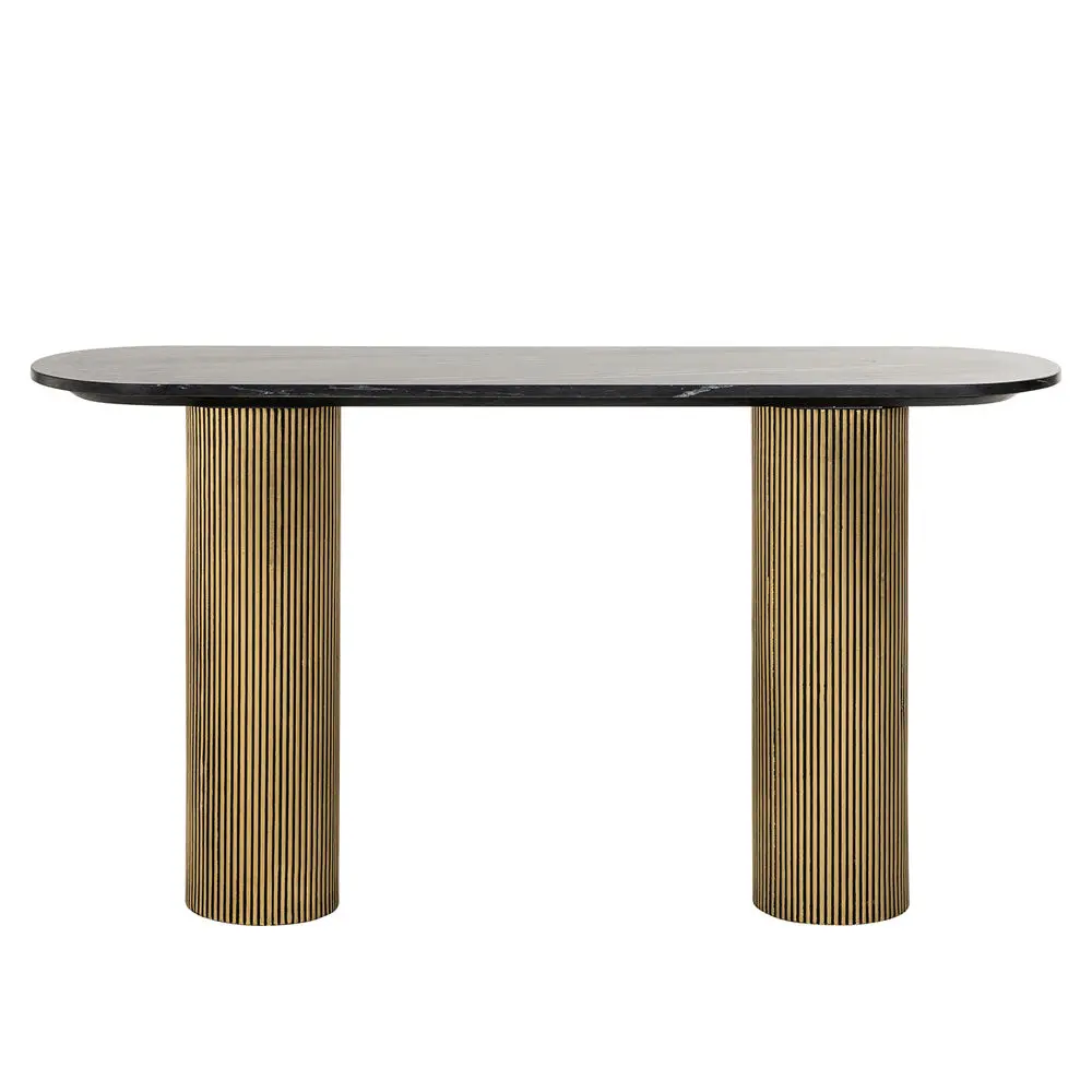 Richmond Interiors Dayton Designer Console Table in Black & Gold - Image 3