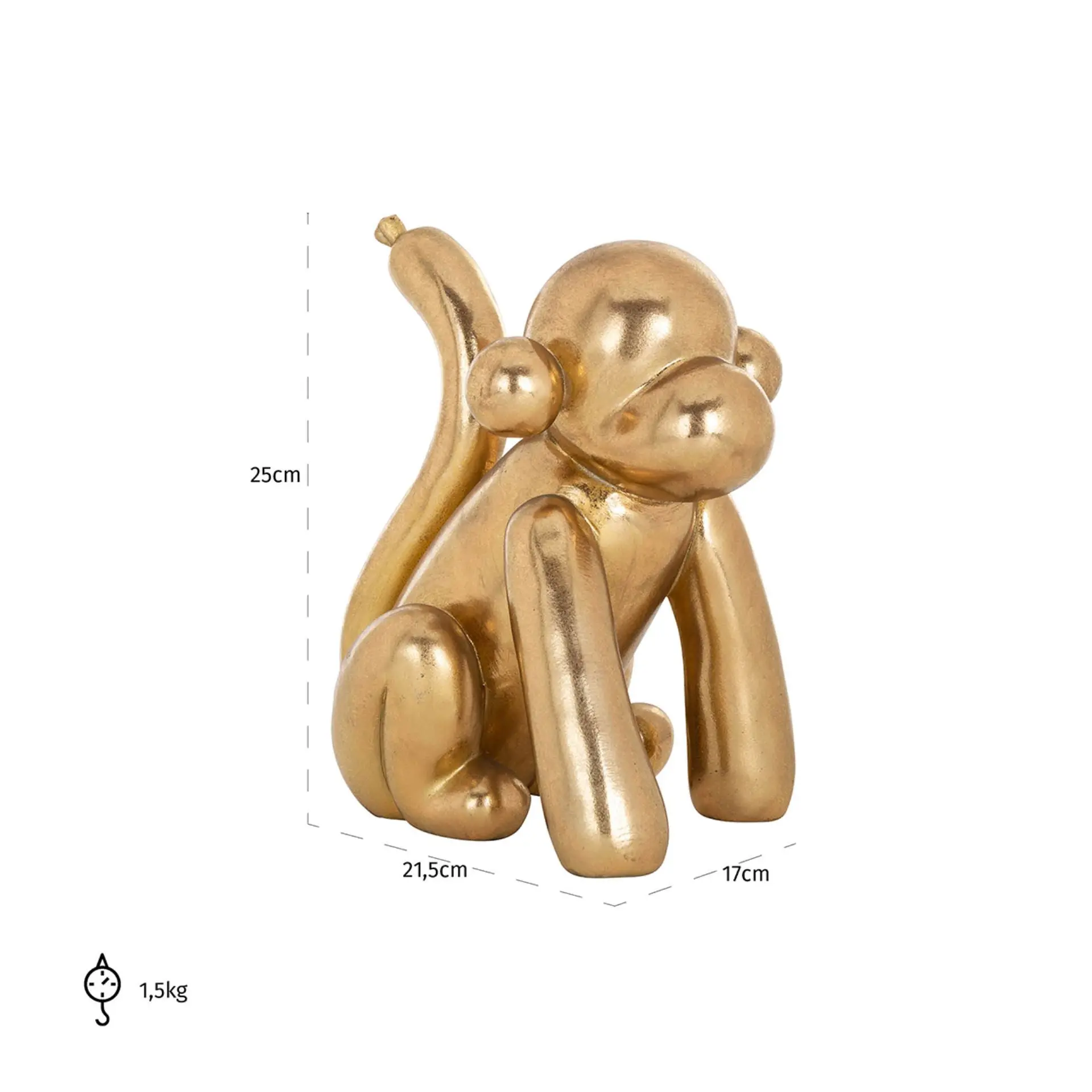 Richmond Interiors Decorative Object Monkey in Gold - Image 4