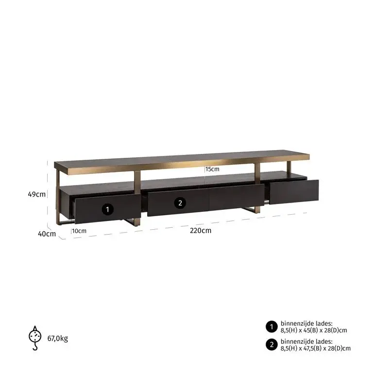 Richmond Interiors Diddley Charcoal TV Cabinet – Modern Media Storage Unit - Image 8