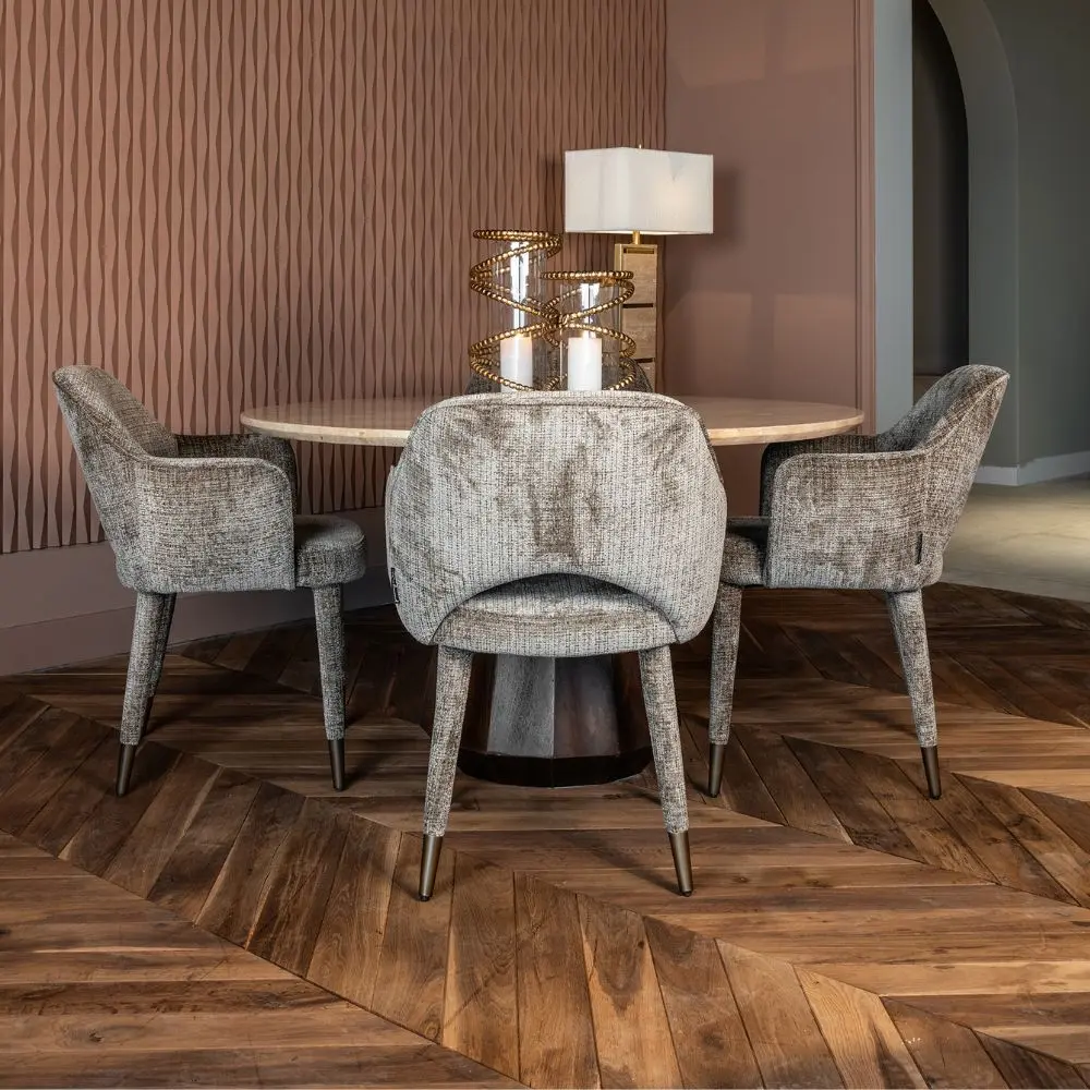Richmond Interiors Donnatella Chair in Stone Chenille – Modern Dining & Accent Chair - Image 10