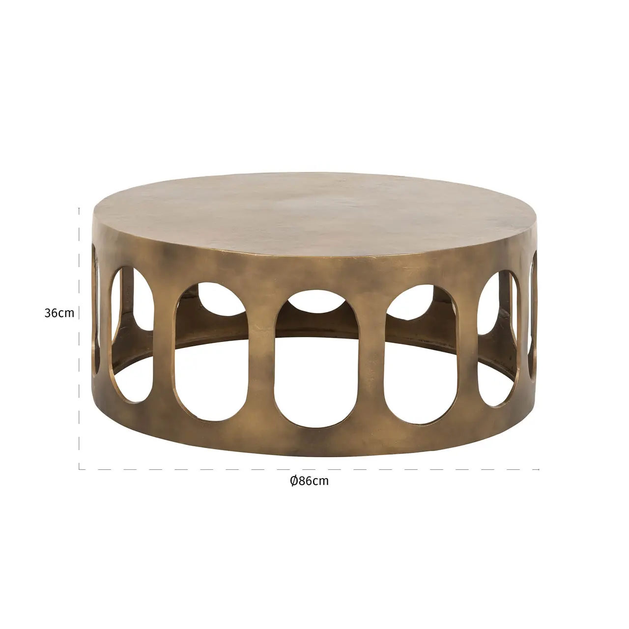 Richmond Interiors Du Pont Coffee Table in Brushed Gold - Image 4