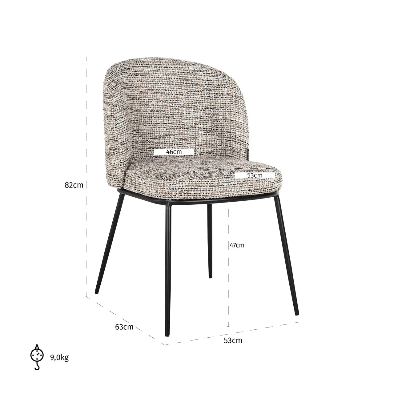 Richmond Interiors Elvi Dining Chair – Trendy Nature Upholstery - Image 16