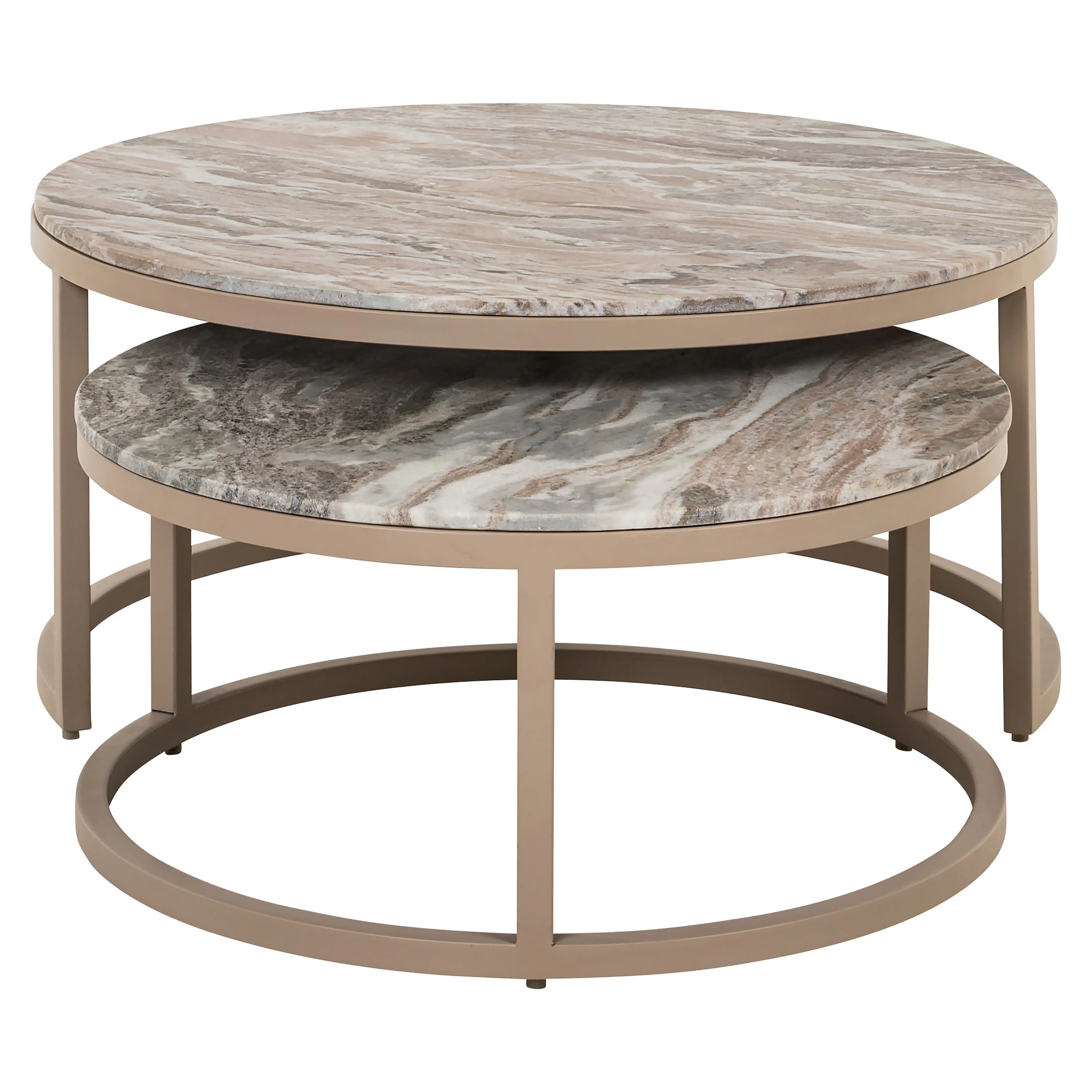 Richmond Interiors Fairfax Nesting Coffee Tables – Marble-Effect Stone Top - Image 3