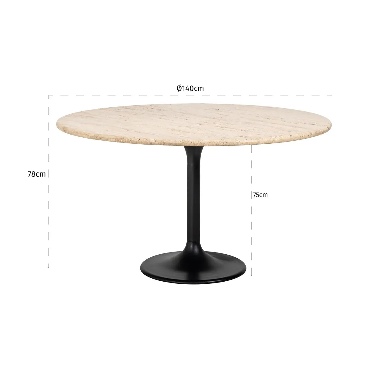 Richmond Interiors Hampton 140cm Dining Table in Black - Image 3