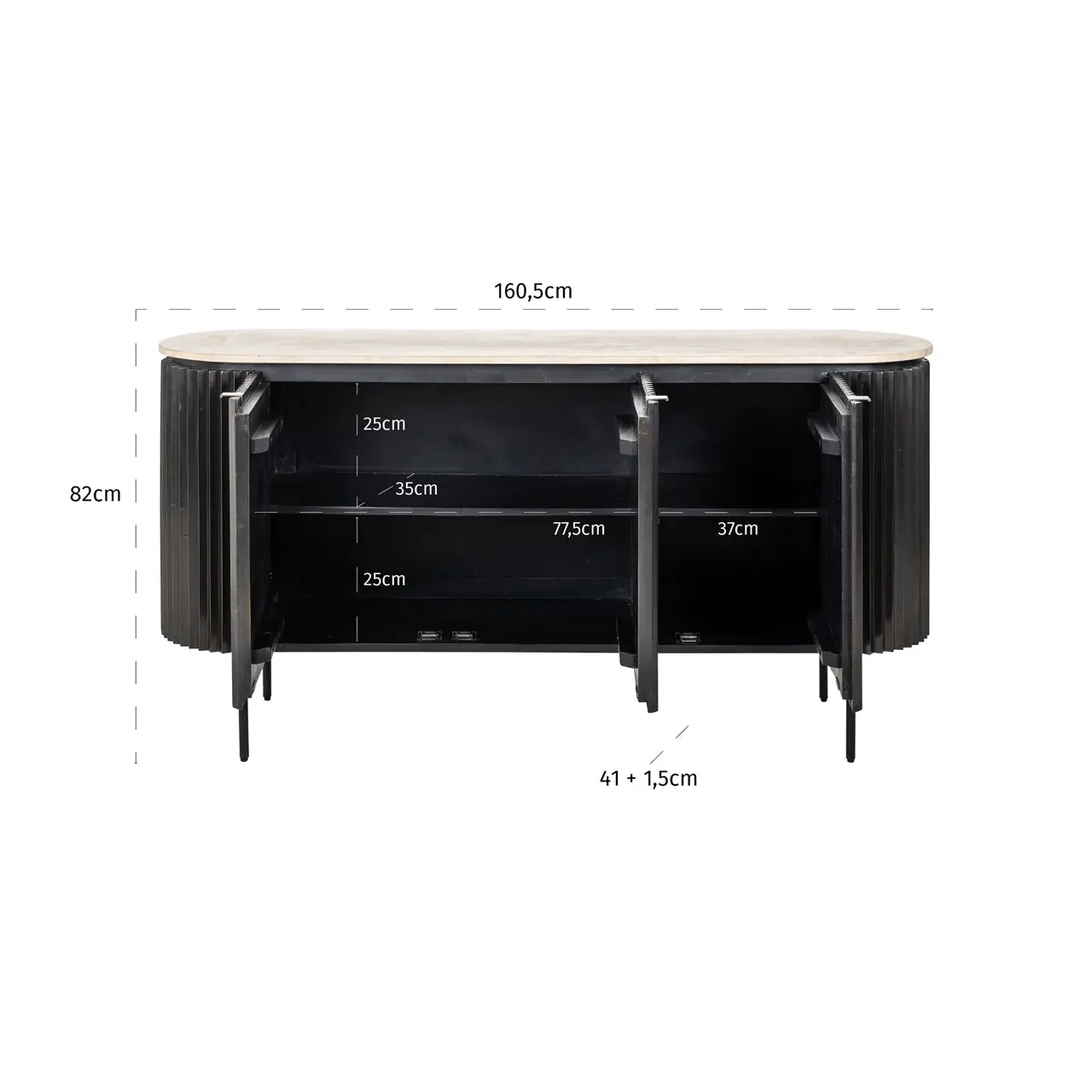 Richmond Interiors Hampton 3-Doors Sideboard - Image 9