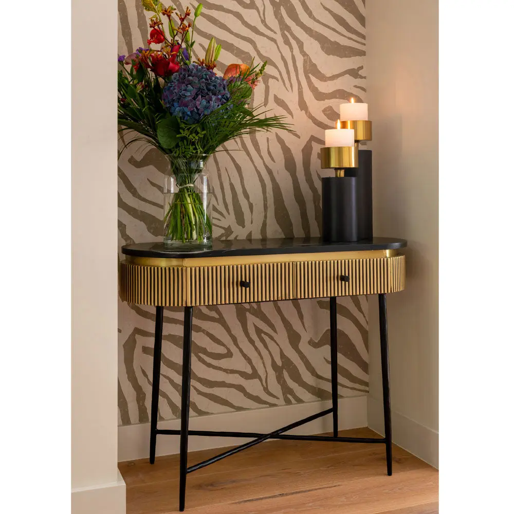 Richmond Interiors Ironville 2 Drawer Luxury Console Table - Image 3
