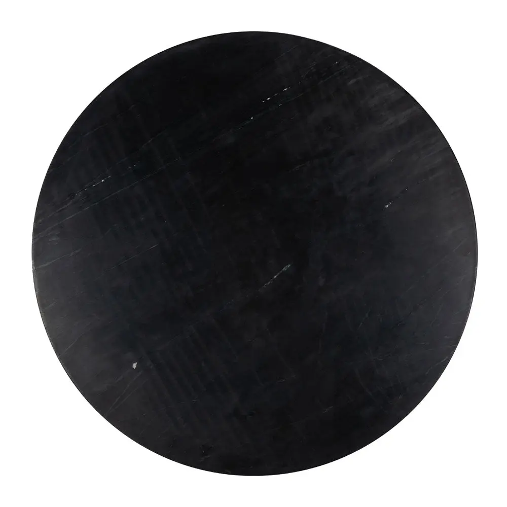 Richmond Interiors Ironville Round Coffee Table – Black Marble & Brass - Image 3