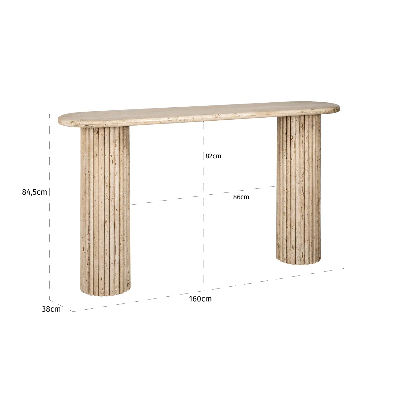 Richmond Interiors La Cantera Console Table - Tavertine - Image 5