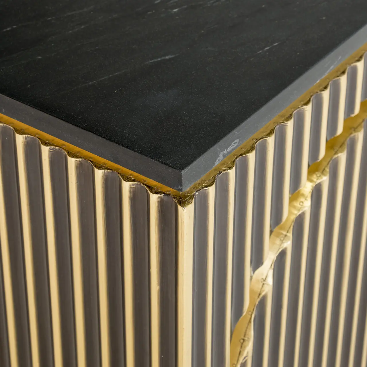 Richmond Interiors Les Arcs 3-Door Sideboard in Brushed Gold - Image 5