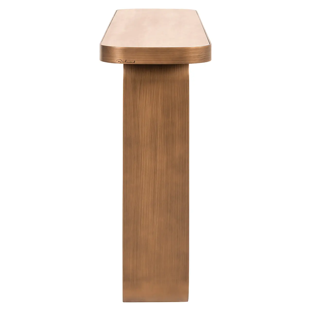 Richmond Interiors Locarno Console Table in Brushed Gold – Sculptural Console Table - Image 4