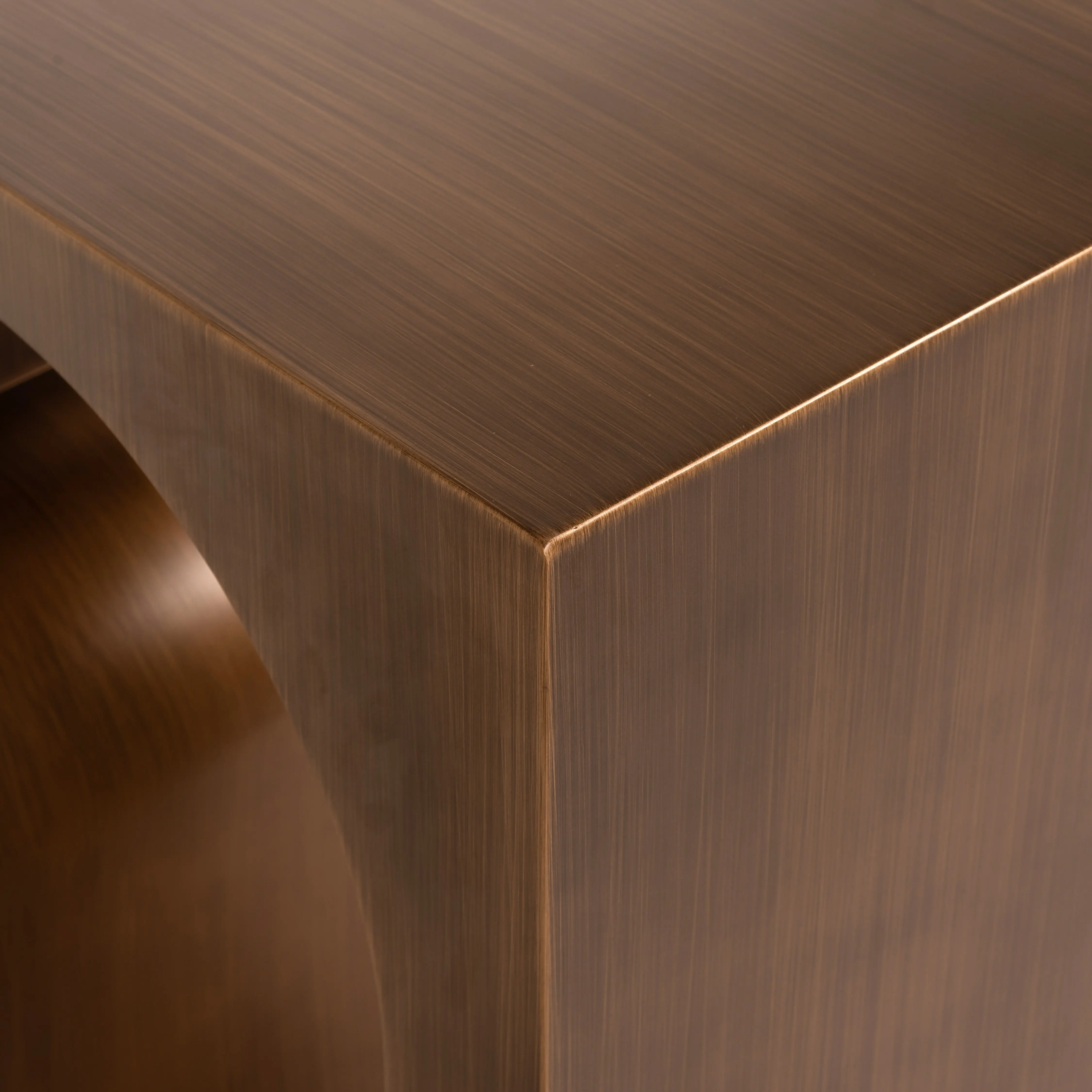 Richmond Interiors Lugano Console Table in Brushed Gold - Image 6