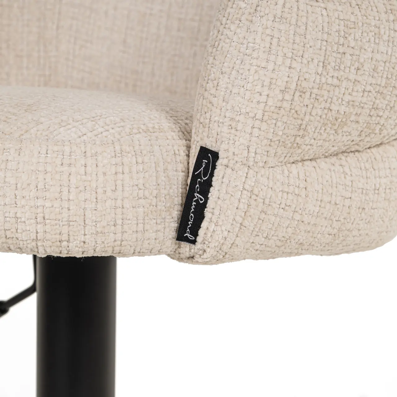 Richmond Interiors Nikki Swivel Bar Stool in Niagara Beige Chenille - Image 12