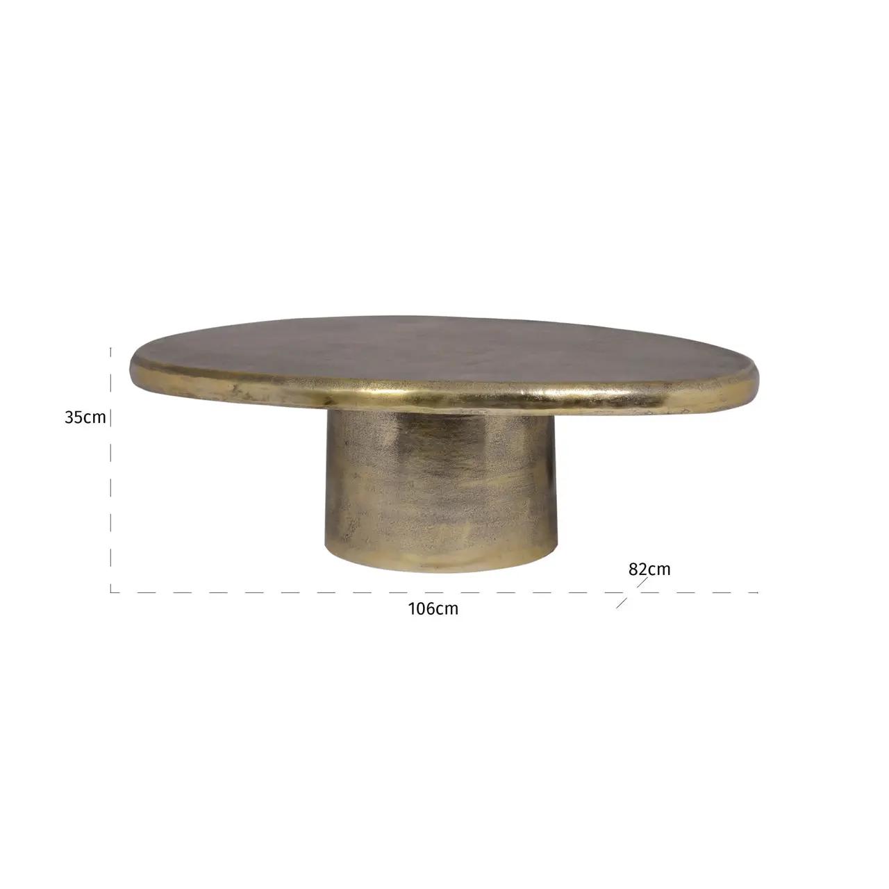 Richmond Interiors Pulitzer Coffee Table in Brushed Gold - Image 2