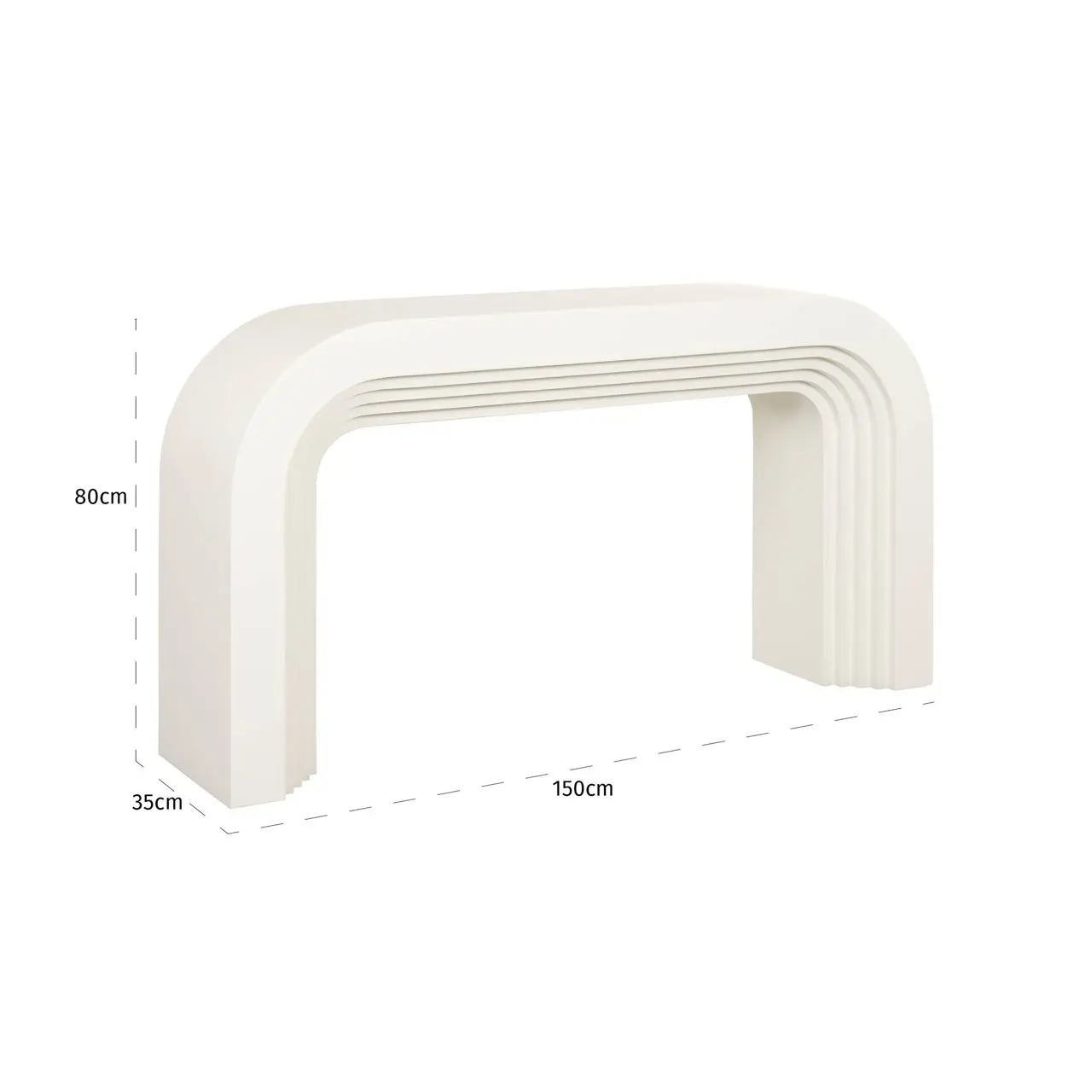 Richmond Interiors Rainbow Console Table in White - Image 8