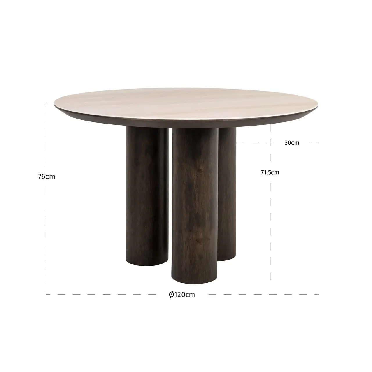 Richmond Interiors Ritz 120cm Dining Table in Brown - Image 4