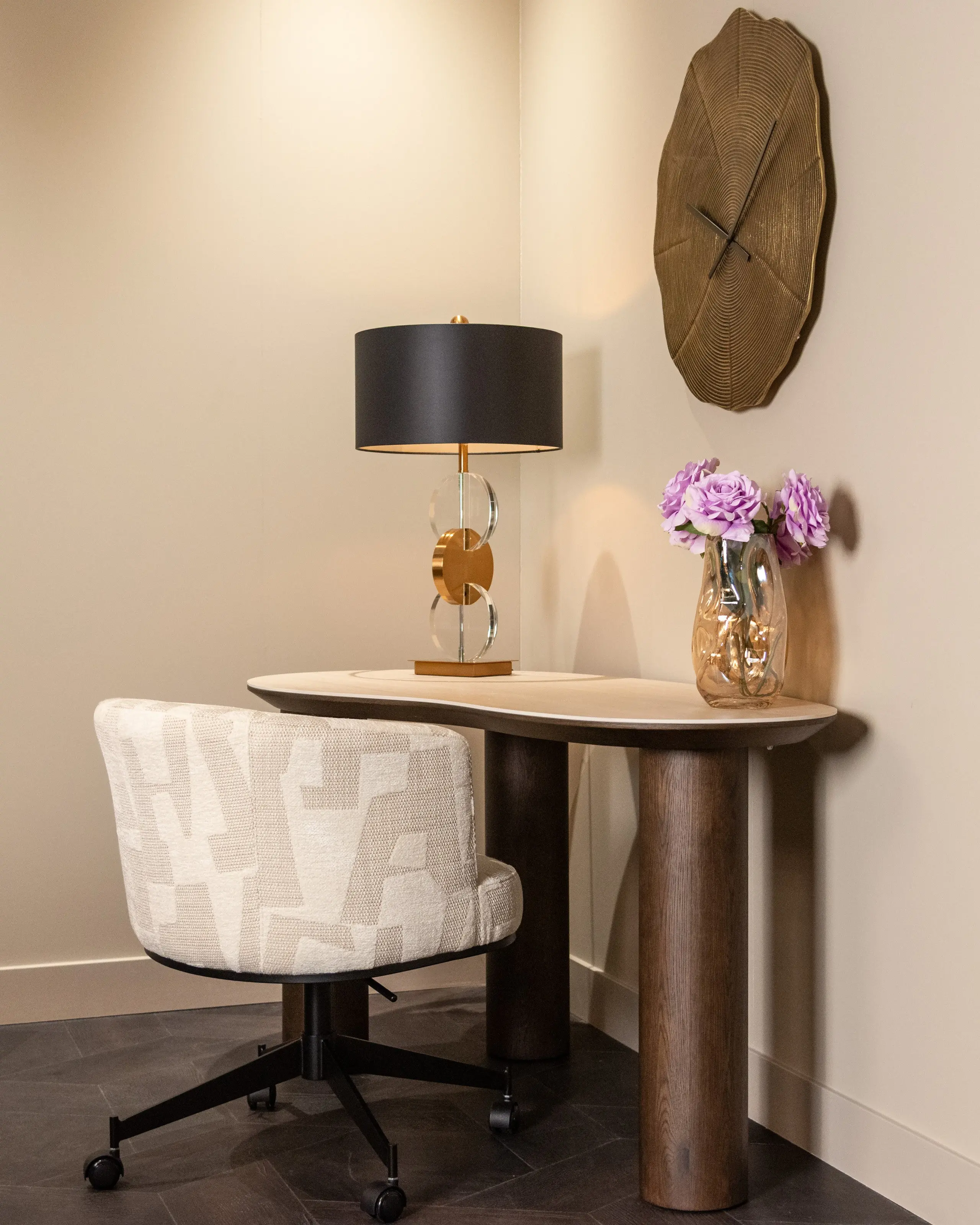 Richmond Interiors Ritz Desk in Beige – Modern Sculptural Home Office Desk - Image 7