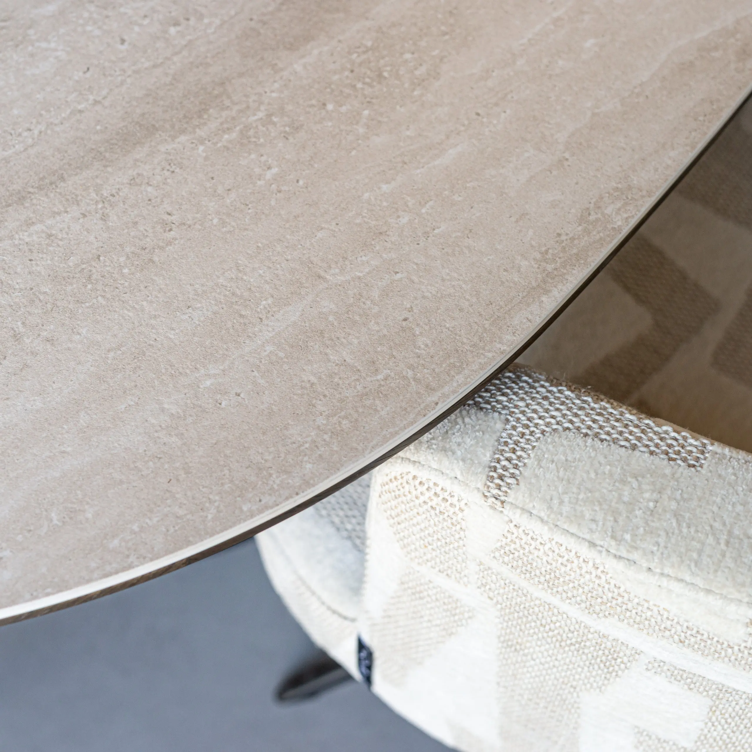 Richmond Interiors Ritz Pebble 220cm Dining Table in Beige – Sculptural Modern Dining Table - Image 4