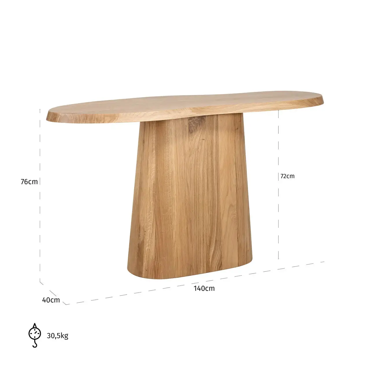 Richmond Interiors Riva Console Table in Natural Oak - Image 5