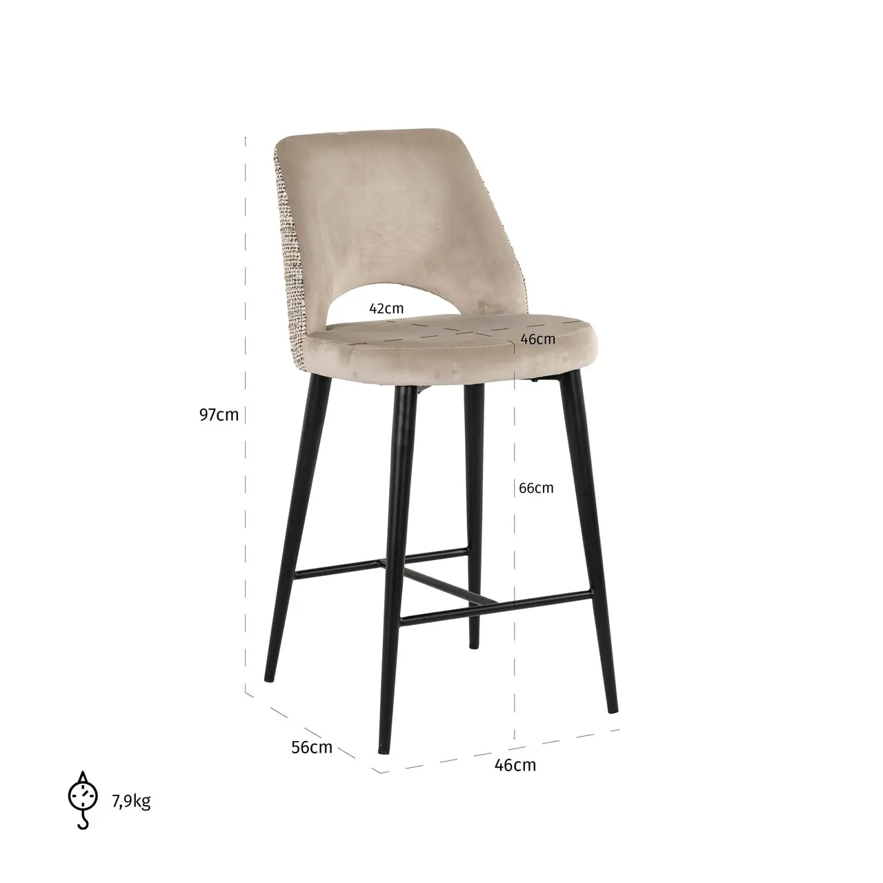 Richmond Interiors Tabitha Counter Stool in Trendy Nature - Image 13
