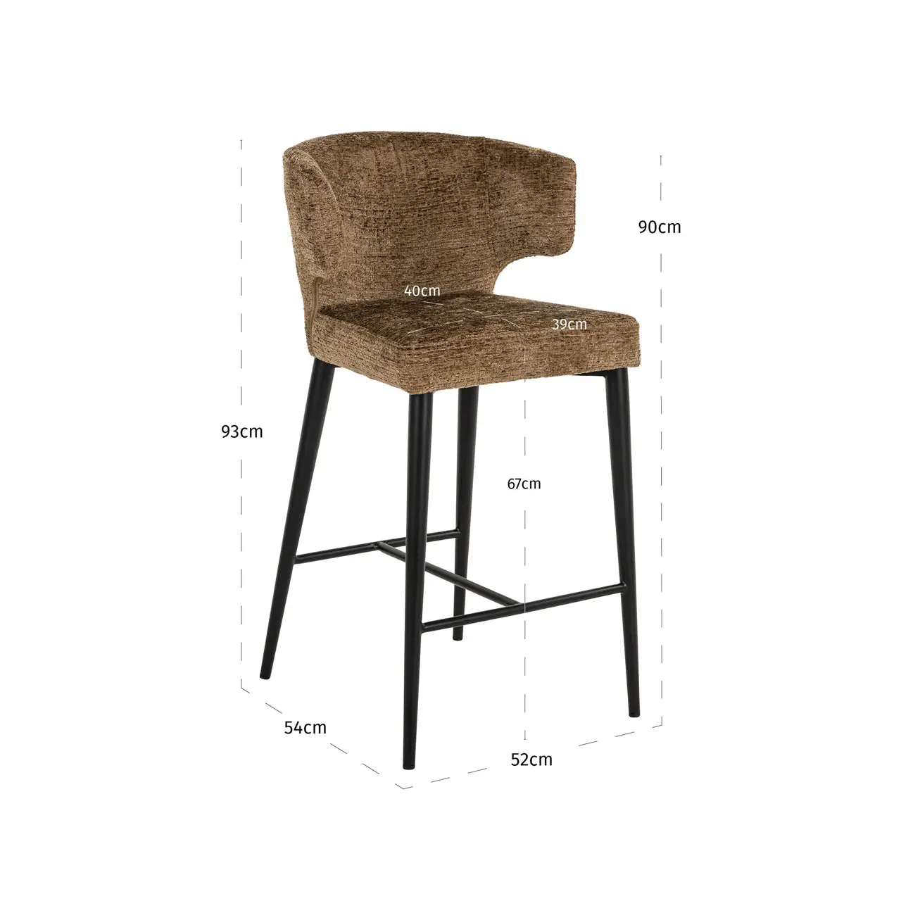 Richmond Interiors Taylor Counter Stool in Brandy Fusion - Image 7