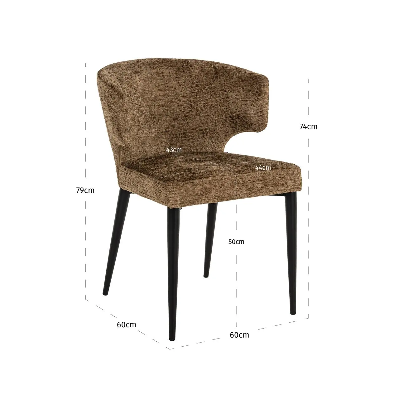 Richmond Interiors Taylor Dining Chair in Brandy Fusion - Image 6
