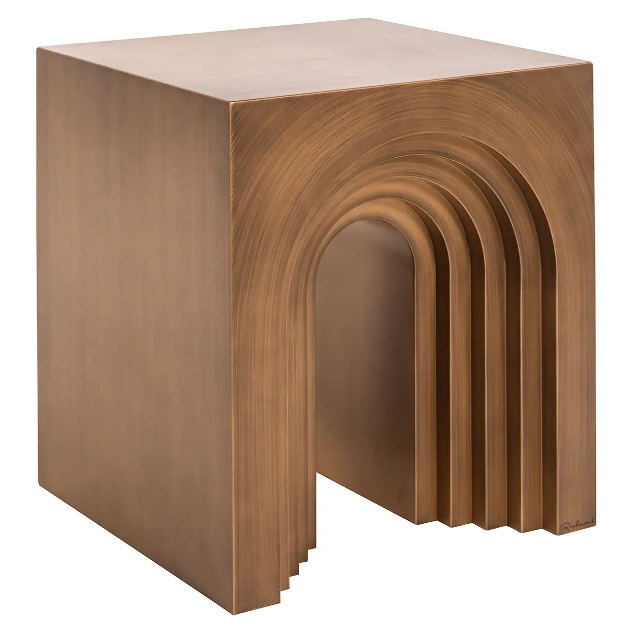 Richmond Interiors Vevey End Table in Brushed Gold