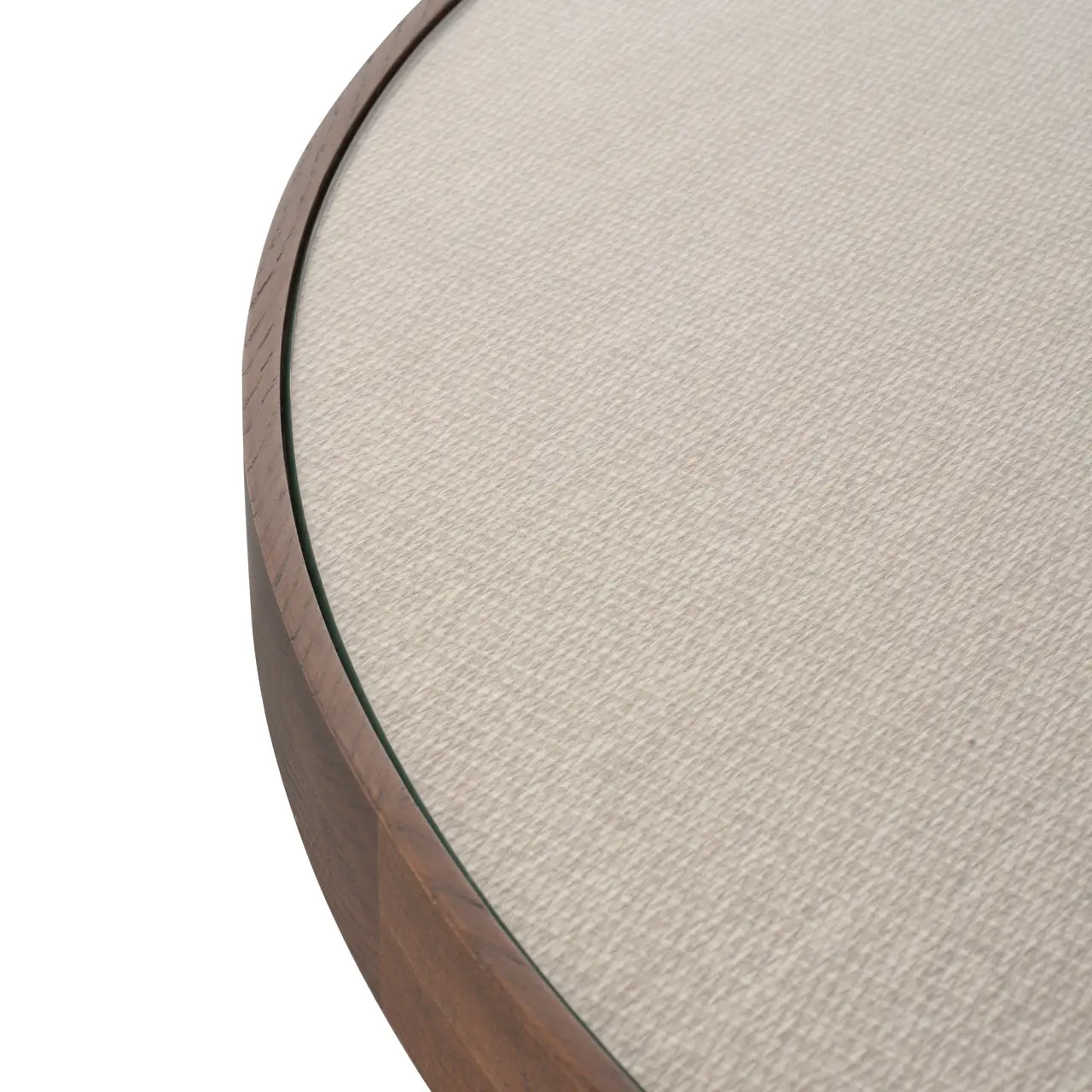 Richmond Interiors Willox Brown 130cm Round Dining Table with Glass Top - Image 5