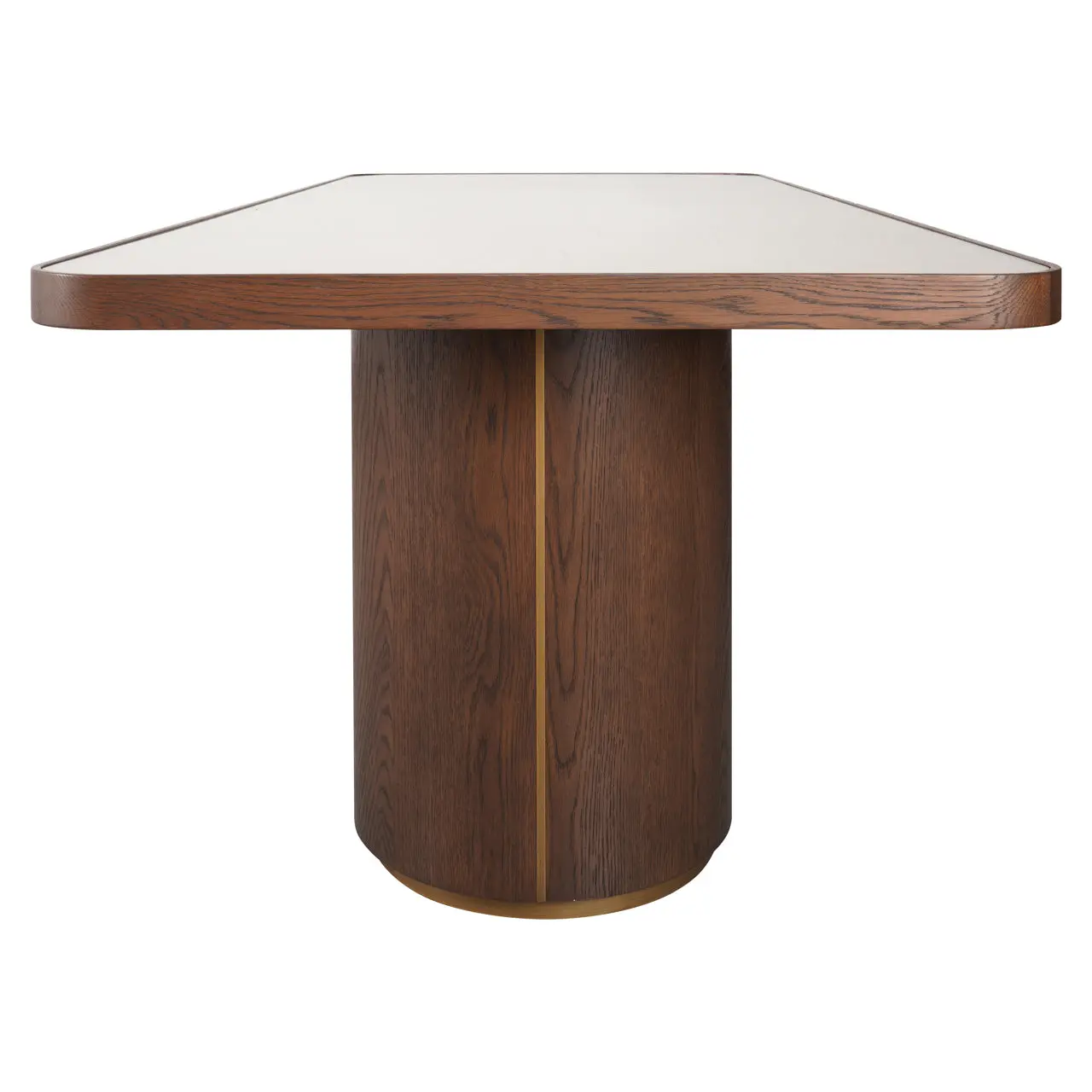 Richmond Interiors Willox Brown 235cm Dining Table with Glass Top - Image 4
