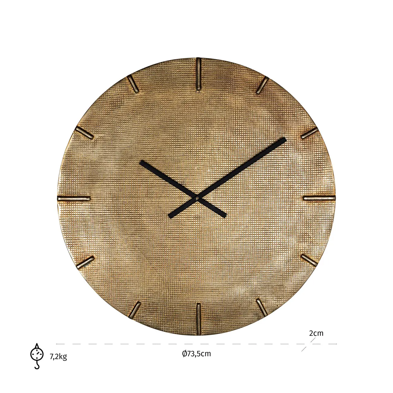 Richmond Interiors Zane Clock in Gold - Image 3