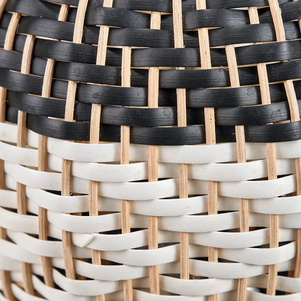 Rowan Natural Rattan Woven Table Lamp in Black & White - Image 7