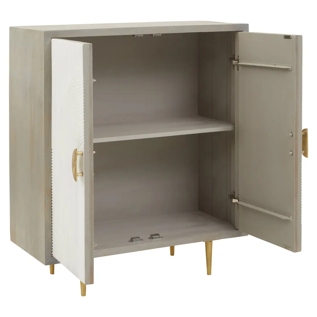 Sacchi Two Door Cream Cabinet with Gold Legs - Image 21