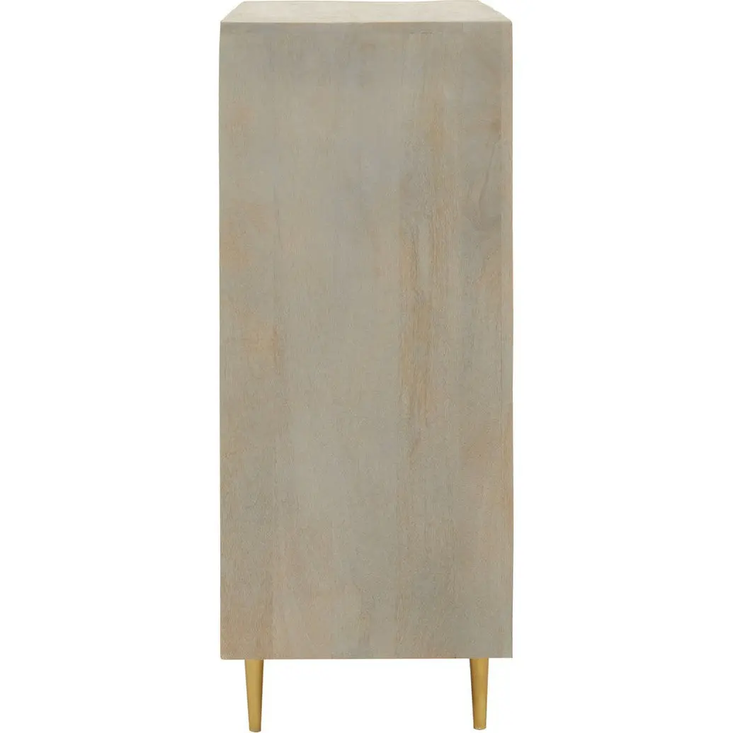 Sacchi Two Door Cream Cabinet with Gold Legs - Image 9