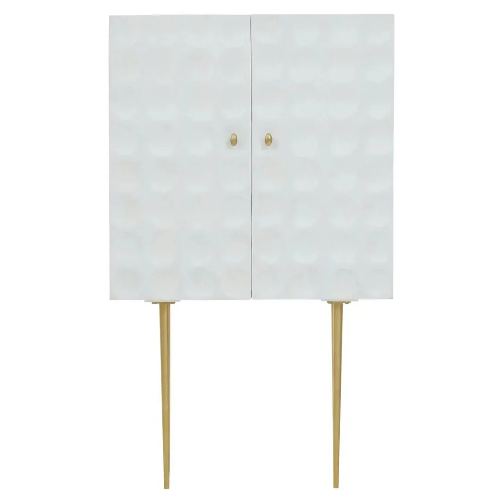 Sahuri Two Door Cream Cabinet with Brass Legs - Image 11
