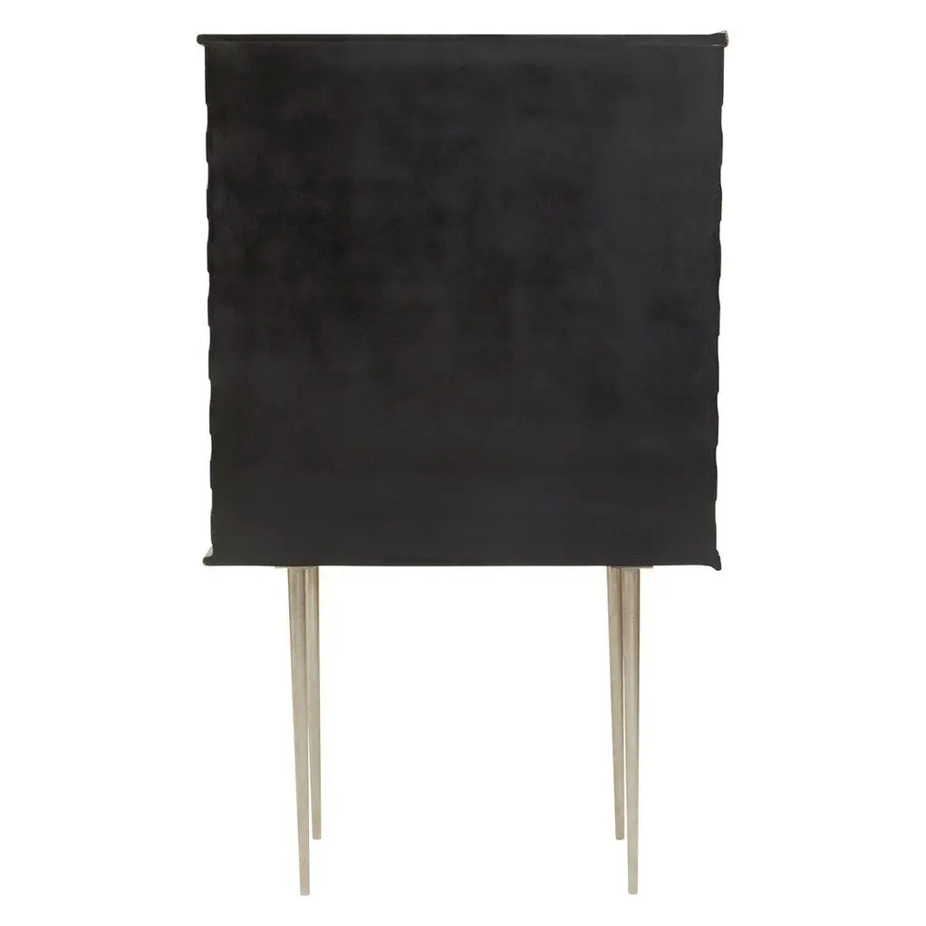 Saina Two Door Gold and Silver Chevron Cabinet - Image 9
