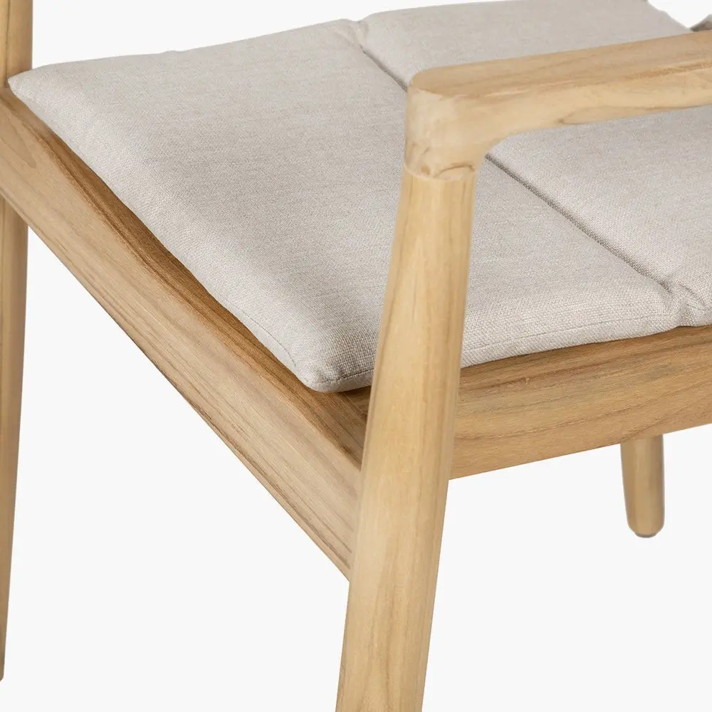 Salita Outdoor 6 Seater Dining Set in Natural Wood & Oatmeal - Pacific Lifestyle - Image 12