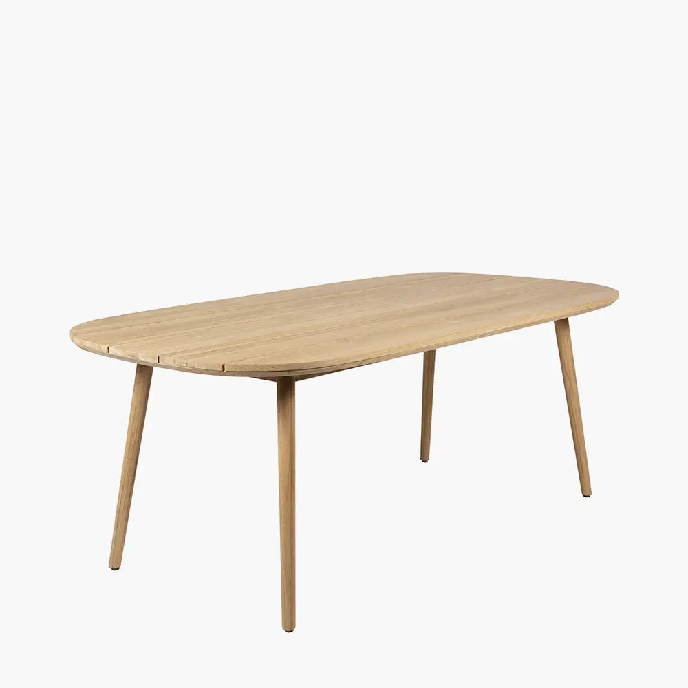 Salita Outdoor 6 Seater Dining Set in Natural Wood & Oatmeal - Pacific Lifestyle - Image 14