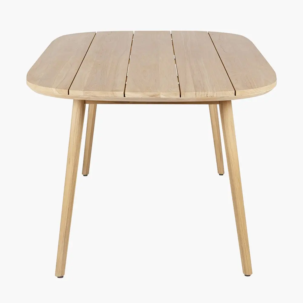 Salita Outdoor 6 Seater Dining Set in Natural Wood & Oatmeal - Pacific Lifestyle - Image 15