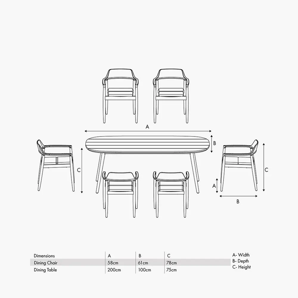 Salita Outdoor 6 Seater Dining Set in Natural Wood & Oatmeal - Pacific Lifestyle - Image 20