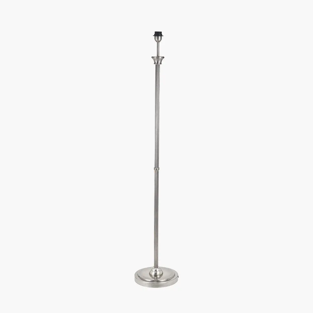 Salvatore Antique Silver Metal Floor Lamp Base - Image 3