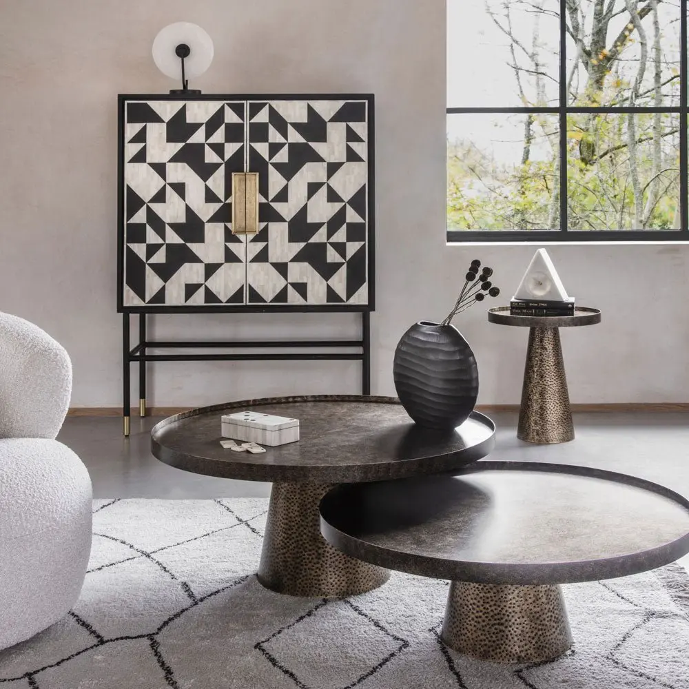 Samara Iron Side Table in Rustic Antique Gold - Image 3